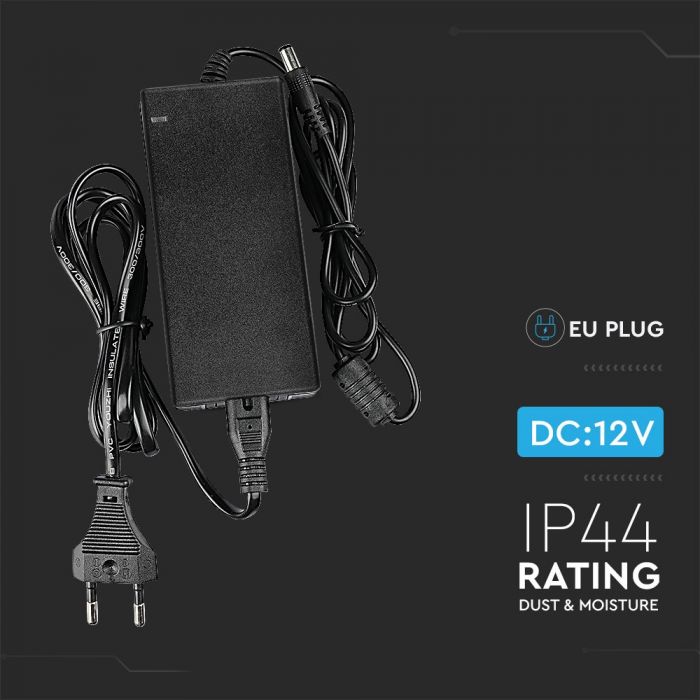 LED toiteallikas 12V 60W 5A, plastist, DC ja 220V väljundiga, IP44, V-TAC
