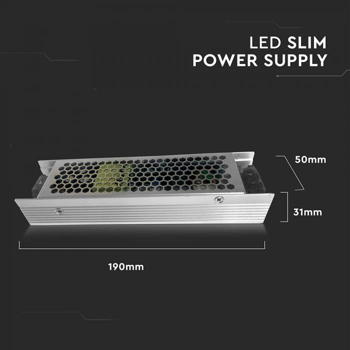 LED toiteallikas 12V 120W 10A, metallist, IP20, MINI, V-TAC