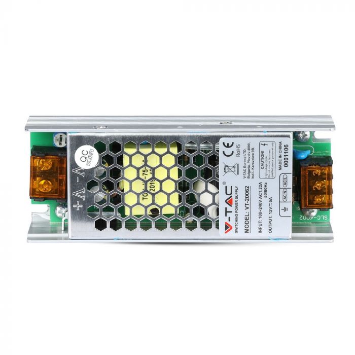 LED Power supply unit 12V 60W 5A, V-TAC, metal, IP20