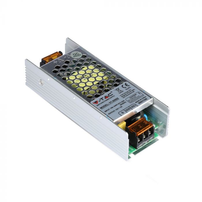 LED toiteplokk 12V 60W 5A, V-TAC, metall, 129x49x31mm, IP20,