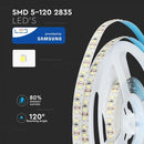 Price for 1m_12W/m (1200Lm/m) 120 LED Tape, SMD2835, V-TAC SAMSUNG, waterproof IP20, 12V, cold white light 6400K