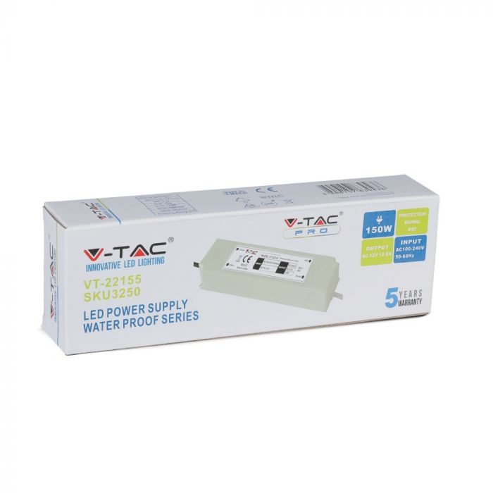 LED toiteallikas 150W V-TAC, IP67, 12V, 5 aastat garantiid, V-TAC