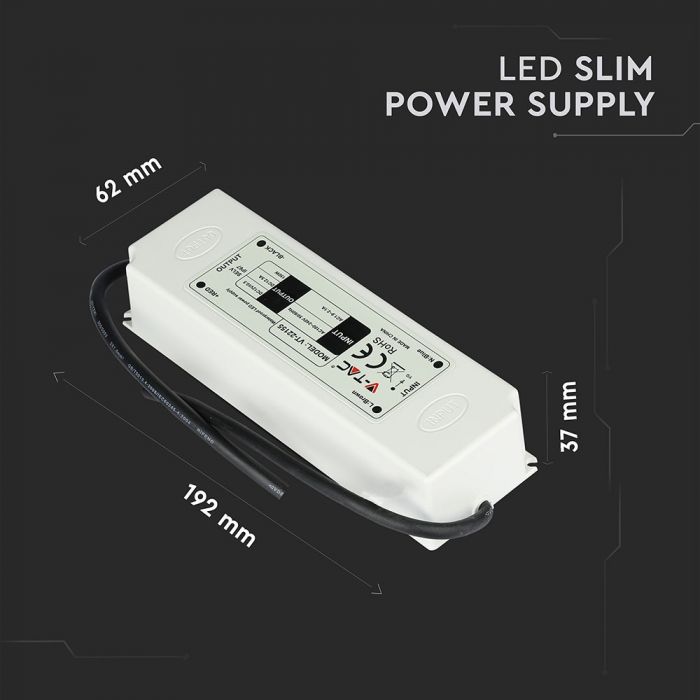 LED-strömförsörjning 150W V-TAC, IP67, 12V, 5 års garanti, V-TAC