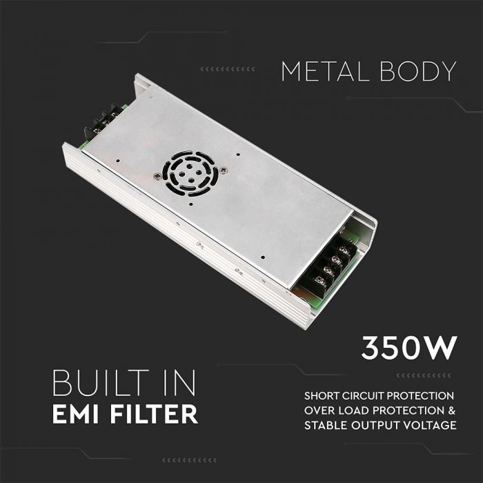 LED-strömförsörjning 12V 350W 30A, metall, IP20, V-TAC