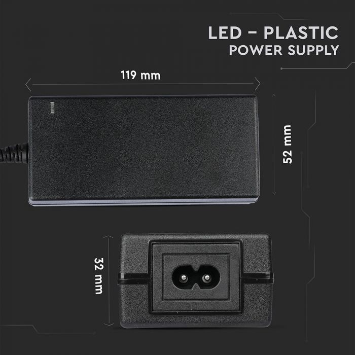 LED-strömförsörjning 24V 60W 2,5A, V-TAC, plast, IP44
