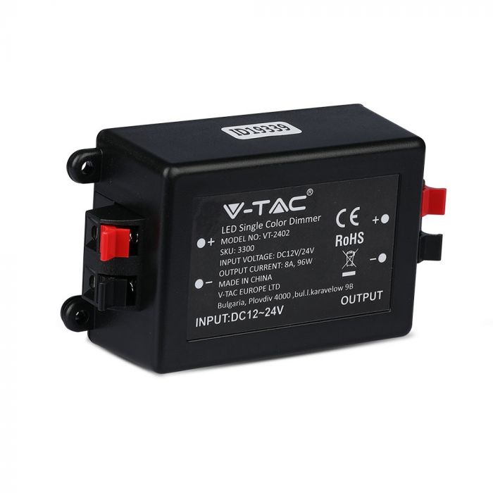 LED ribadimmer kaugjuhtimispuldiga, 8A, 12V, V-TAC