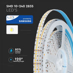 Hind 1m_18W/m(1500Lm/m) 240 LED lint, SMD2835, V-TAC SAMSUNG, CRI>95, IP20, 24V, jaheda valge 6400K