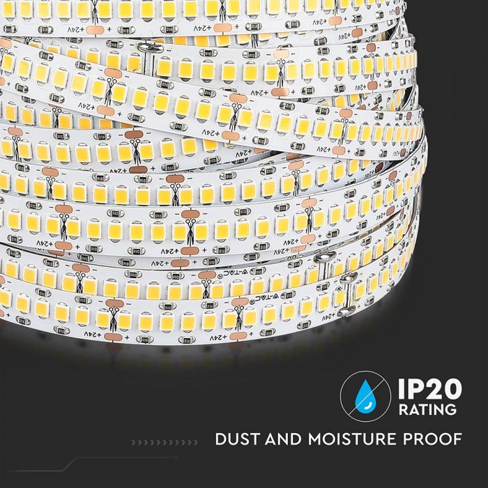 Hind 1m_18W/m(1500Lm/m) 240 LED lint, SMD2835, V-TAC SAMSUNG, CRI>95, IP20, 24V, jaheda valge 6400K
