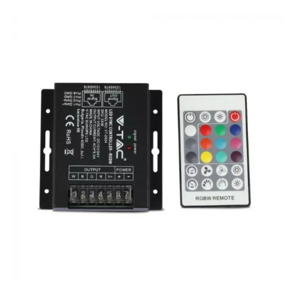 LED RGBW Strip Controller, 24 Buttons, RF Signal, 24A 288W, V-TAC