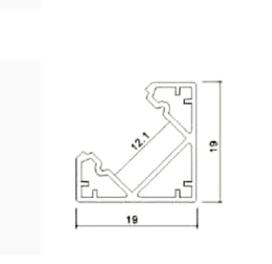 2m aluminum corner profile, white, 2000x19x19mm, milky glass, V-TAC