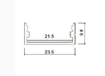 2m plastered aluminum profile, white, 2000 x 23.5 x 10mm, milky glass, V-TAC