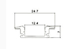 2m built-in aluminum profile, white, 2000x24.7x7mm, milky glass, V-TAC