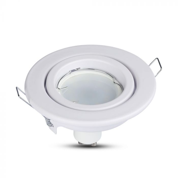 GU10 recessed frame/fixture, round, Ø99X31mm, recessed. Dimm. Ø75mm, white, V-TAC