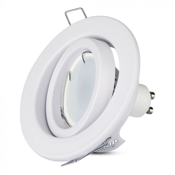 GU10 recessed frame/fixture, round, Ø99X31mm, recessed. Dimm. Ø75mm, white, V-TAC