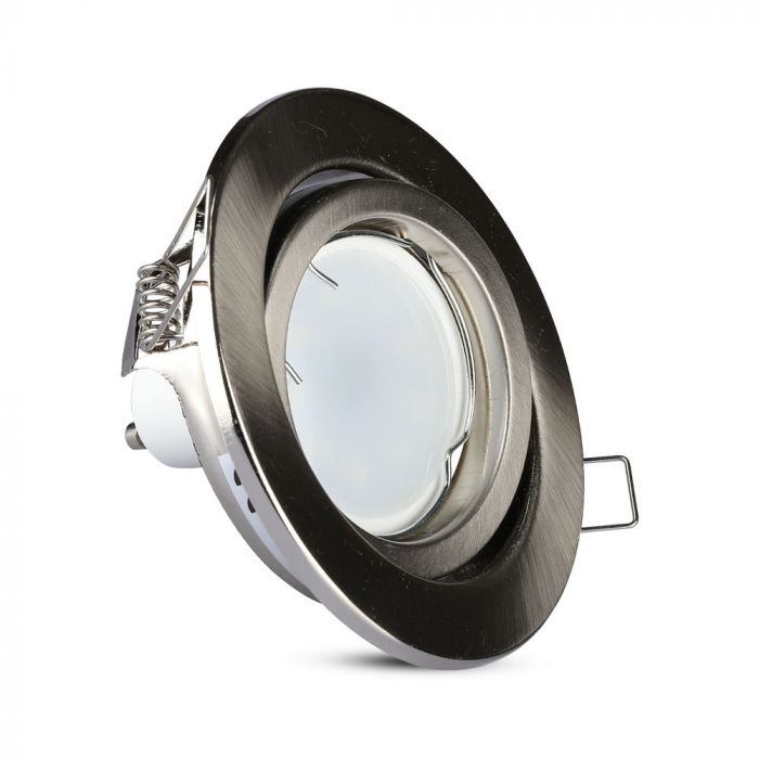 GU10 iebūvējams karkass/armatūra, apaļas formas, Ø99X31mm, iebūv. Izm. Ø75mm,  satīna niķelis, V-TAC