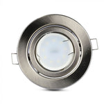 GU10 infälld ram/armatur, rund, Ø99X31mm, infälld. Dimmbar. Ø75mm, satin nickel, V-TAC