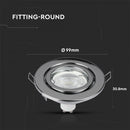 GU10 recessed frame/fixture, round, Ø99X31mm, recessed. Dimm. Ø75mm, chrome-plated, V-TAC