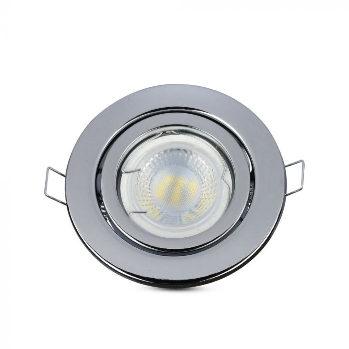 GU10 recessed frame/fixture, round, Ø99X31mm, recessed. Dimm. Ø75mm, chrome-plated, V-TAC