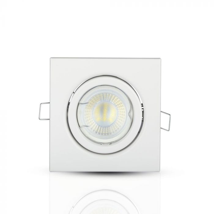 GU10 recessed frame/fixture, square, 99X99x31mm, recessed. Size: 5 mm Ø75mm, white, V-TAC