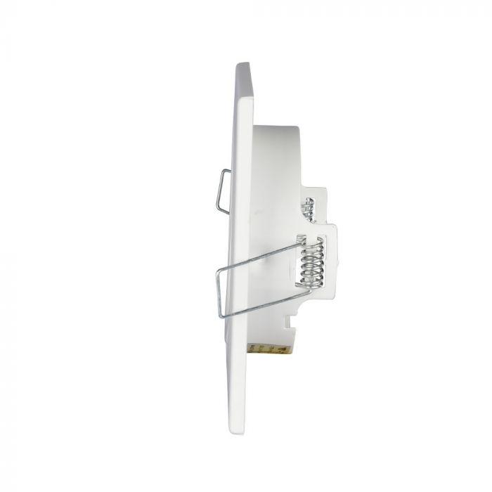 GU10 recessed frame/fixture, square, 99X99x31mm, recessed. Size: 5 mm Ø75mm, white, V-TAC
