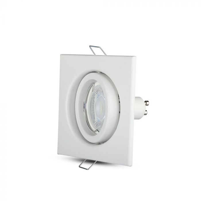 GU10 recessed frame/fixture, square, 99X99x31mm, recessed. Size: 5 mm Ø75mm, white, V-TAC