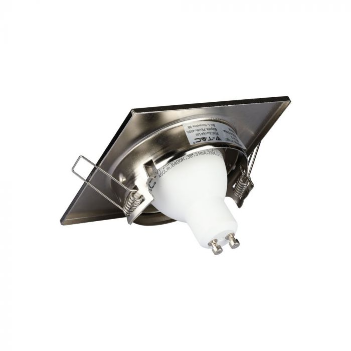 GU10 süvistatav raam/valgusti, kandiline, 99X99x31mm, süvistatav. Suurus: 5 mm Ø75mm, satiin nikkel, V-TAC