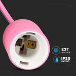 Rosa E27-lamphållare med sladd och takanslutning, V-TAC