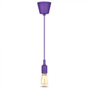 Violet E27 bulb holder with cord and ceiling connection, V-TAC