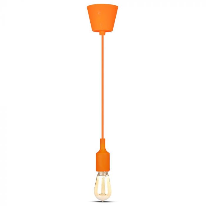 Orange E27 bulb holder with cord and ceiling connection, V-TAC