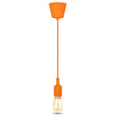 Orange E27 bulb holder with cord and ceiling connection, V-TAC