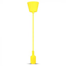 Dzeltena E27 spuldzes patrona ar vadu un savienojumu pie griestiem, V-TAC