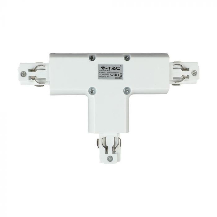 Alumīnija sliedes savienojums, 4core (ceļu) sliedēm, balts, V-TAC