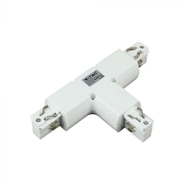 Aluminum rail connection, for 4core (road) rails, white, V-TAC