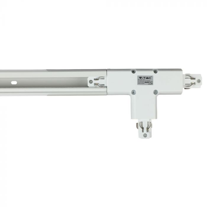 Aluminum rail connection, for 4core (road) rails, white, V-TAC