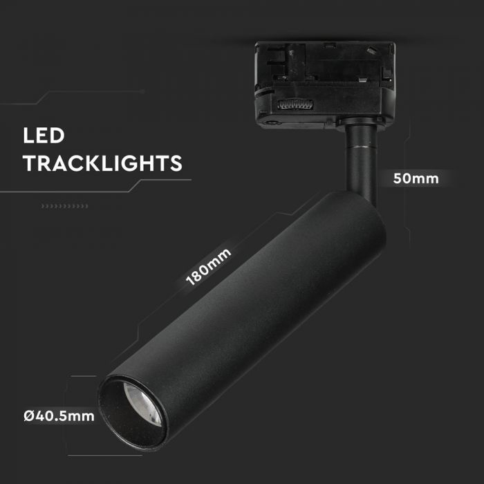 PARAUGA REDESIGN_7W(420Lm) LED COB track spotlight, V-TAC SAMSUNG CHIP, IP20, 5 years warranty, cool white light 5000K