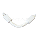 2 ceļu sliedes lokanais savienojums, balts, V-TAC