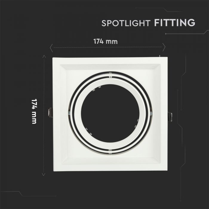 AR111 Recessed Frame/Fix, White, V-TAC