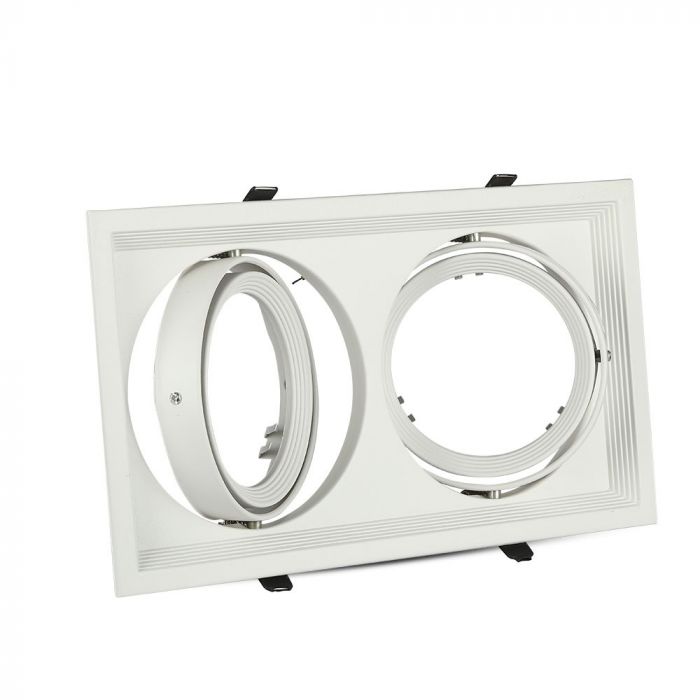 AR111 recessed frame/fixture for 2 bulbs, white, V-TAC