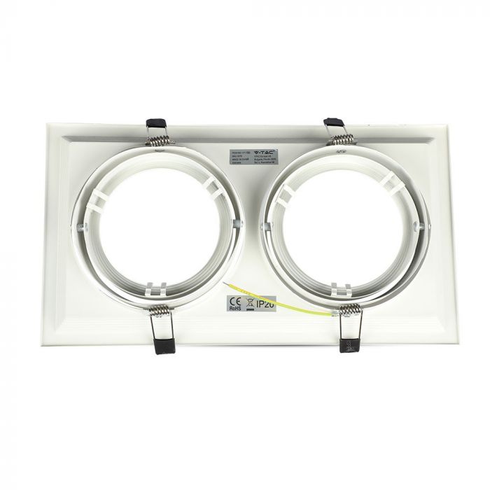 AR111 recessed frame/fixture for 2 bulbs, white, V-TAC
