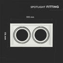 AR111 recessed frame/fixture for 2 bulbs, white, V-TAC