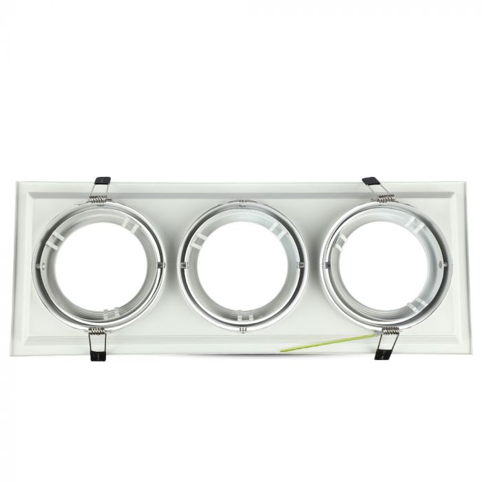 AR111 süvistatav raam/valgusti 3 lambile, valge, V-TAC