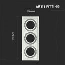 AR111 süvistatav raam/valgusti 3 lambile, valge, V-TAC