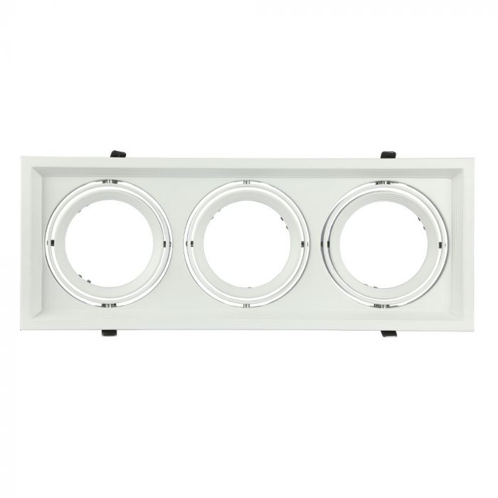 AR111 süvistatav raam/valgusti 3 lambile, valge, V-TAC