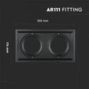 Встраиваемая рамка/кронштейн AR111 на 2 лампы, черный, V-TAC