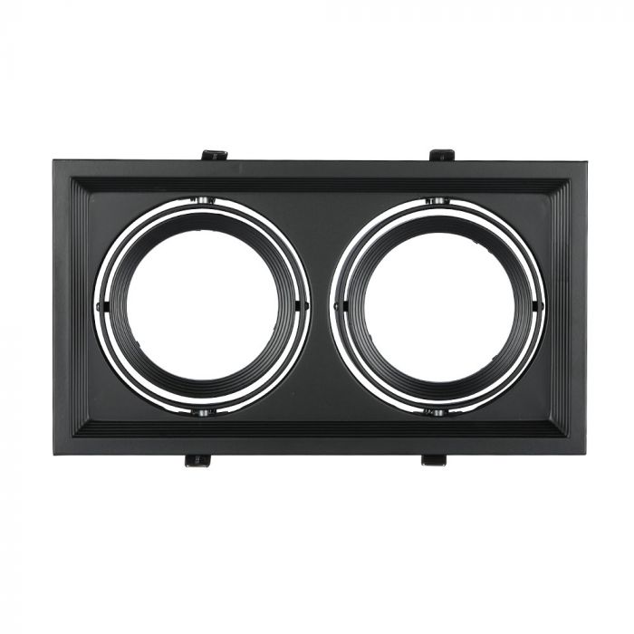 AR111 recessed frame/fixture for 2 bulbs, black, V-TAC