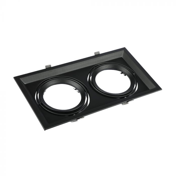 AR111 recessed frame/fixture for 2 bulbs, black, V-TAC