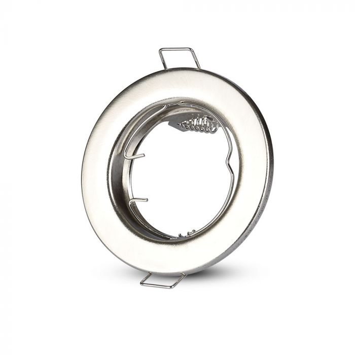 GU10/GU5.3 iebūvējams karkass/armatūra, 2 gab. komplekts, apaļas formas, satīna niķelis, V-TAC