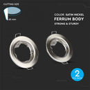 GU10 recessed frame/fixture, 2 pcs, round, Ø80X30mm, recessed Dimm. Ø65mm, satin nickel, V-TAC