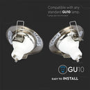 GU10 recessed frame/fixture, 2 pcs, round, Ø80X30mm, recessed Dimm. Ø65mm, satin nickel, V-TAC