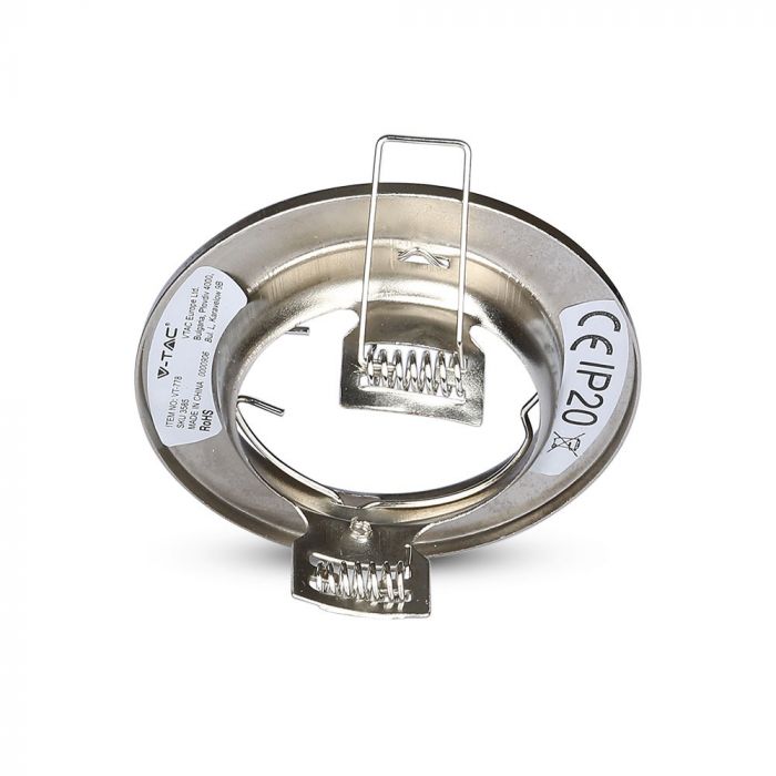 GU10 recessed frame/fixture, 2 pcs, round, Ø80X30mm, recessed Dimm. Ø65mm, satin nickel, V-TAC